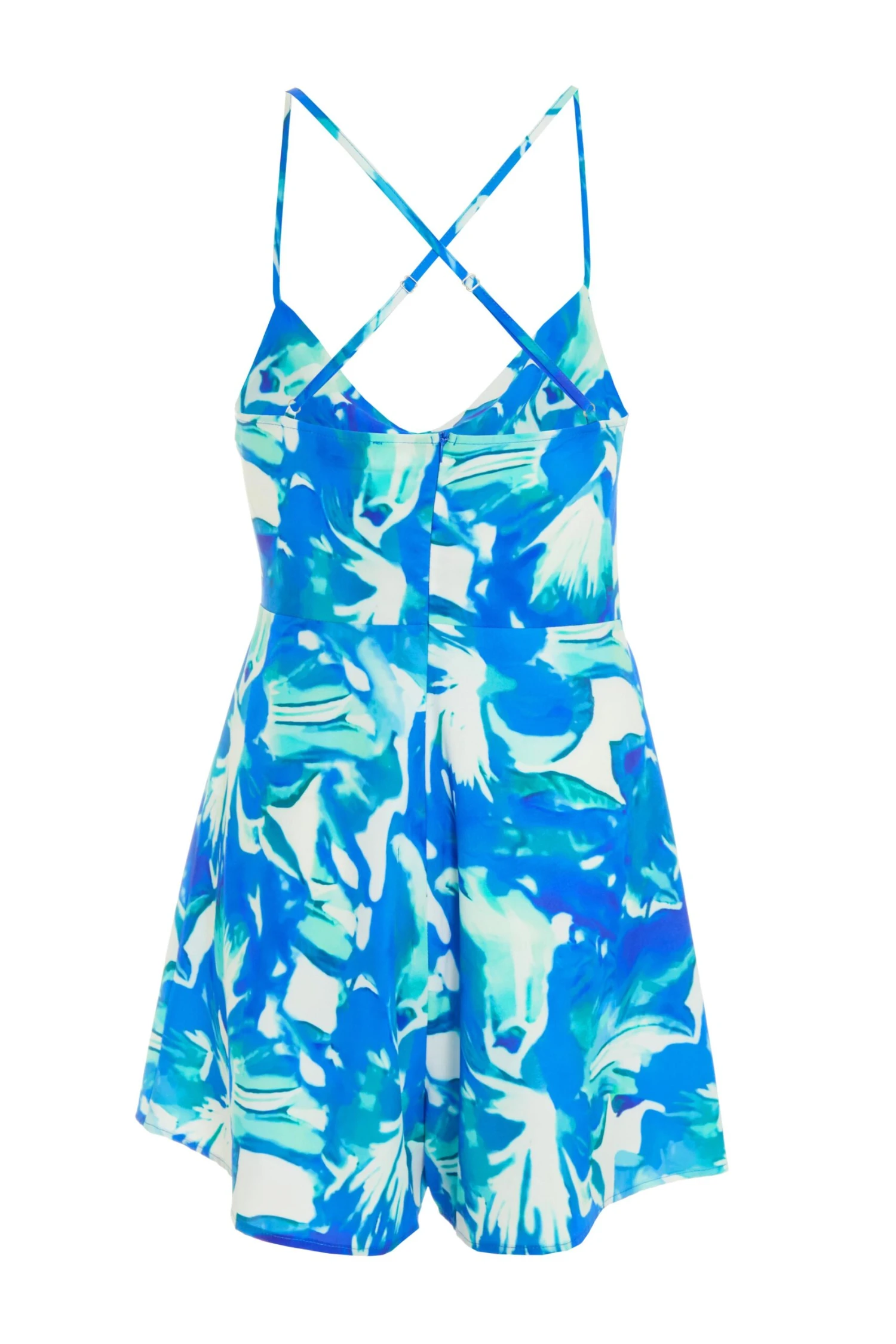 Blue Tropical Print Playsuit 7 Blue Tropical Print Playsuit - Image 5