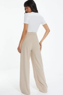Stone High Waisted Palazzo Trousers -Claasyoo Shop 00100039070 XB