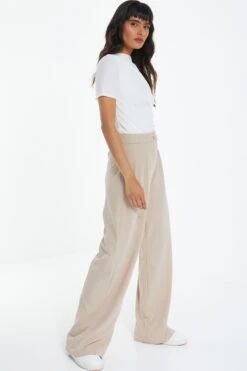 Stone High Waisted Palazzo Trousers -Claasyoo Shop 00100039070 XS