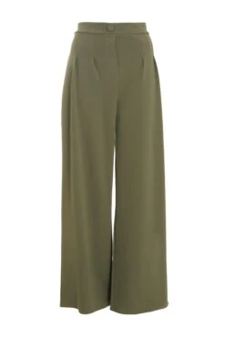Khaki High Waisted Palazzo Trousers