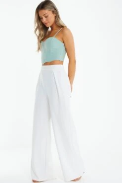 Mint Cropped Corset Top -Claasyoo Shop 00100039085 XS