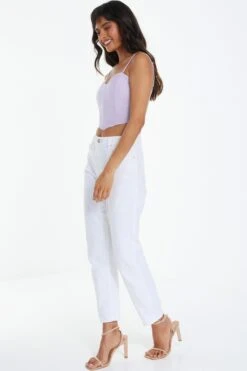 Lilac Cropped Corset Top -Claasyoo Shop 00100039086 XS