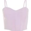 Lilac Cropped Corset Top -Claasyoo Shop 00100039086 ZM