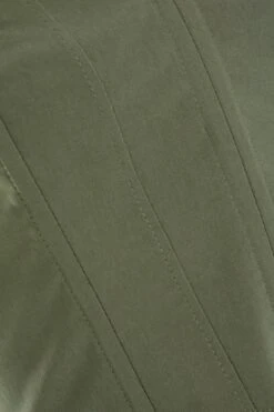 Khaki Cropped Corset Top -Claasyoo Shop 00100039087 ZS