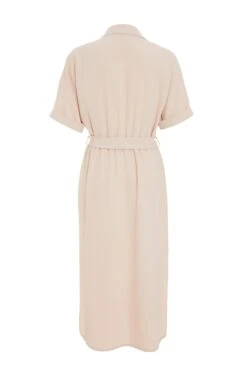 Stone Shirt Midi Dress -Claasyoo Shop 00100039124 ZB