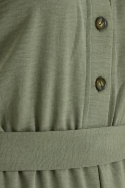 Khaki Utility Culotte Jumpsuit -Claasyoo Shop 00100039125 ZS