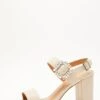 Nude Diamante Buckle Block Heels -Claasyoo Shop 00100039169 ZM