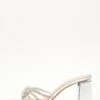 Silver Diamante Mule Block Heels -Claasyoo Shop 00100039187 ZM