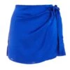 Royal Blue Wrap Satin Skort -Claasyoo Shop 00100039237 ZM