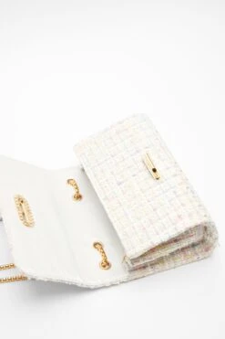 Multicoloured Tweed Cross Body Bag -Claasyoo Shop 00100039302 XS