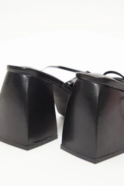 Black Lace Up Platform Heeled Sandal -Claasyoo Shop 00100039312 ZB