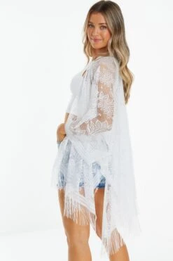White Lace Kimono -Claasyoo Shop 00100039378 XB