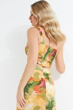 Multicoloured Marble Print Corset Crop Top 10 Multicoloured Marble Print Corset Crop Top -Claasyoo Shop 00100039383 XB