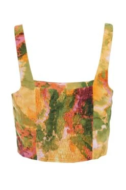 Multicoloured Marble Print Corset Crop Top 12 Multicoloured Marble Print Corset Crop Top -Claasyoo Shop 00100039383 ZB