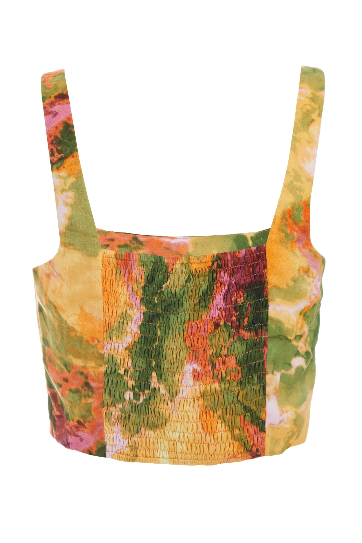 Multicoloured Marble Print Corset Crop Top 7 Multicoloured Marble Print Corset Crop Top - Image 5