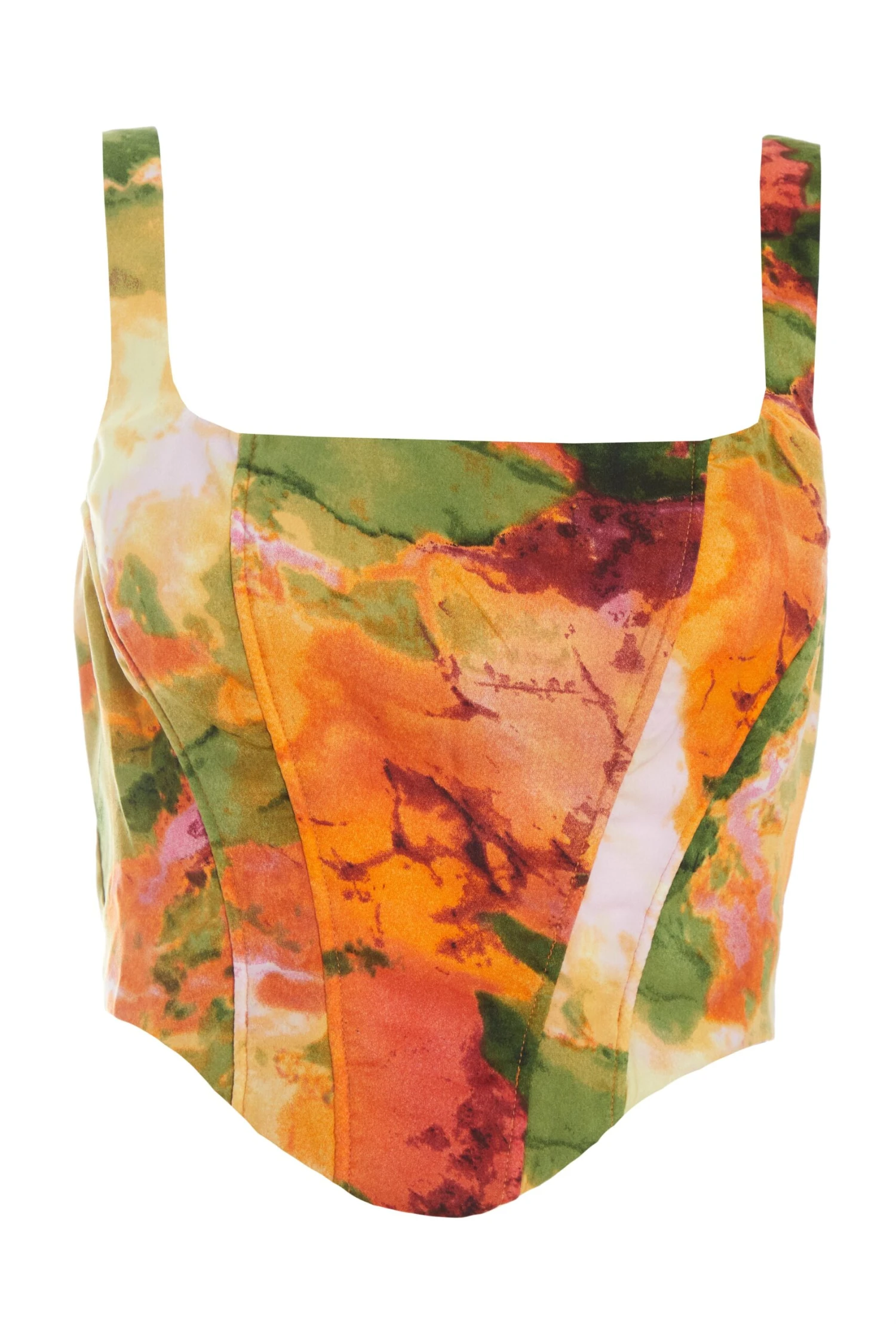 Multicoloured Marble Print Corset Crop Top 3 Multicoloured Marble Print Corset Crop Top