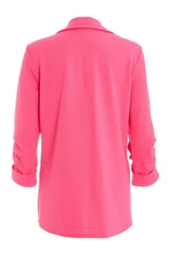 Pink Ruched Sleeve Blazer -Claasyoo Shop 00100039403 ZB