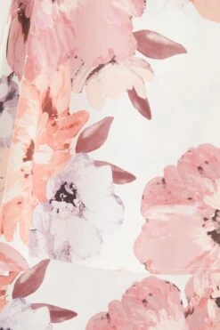 Pink Floral Satin Frill Playsuit -Claasyoo Shop 00100039503 ZS