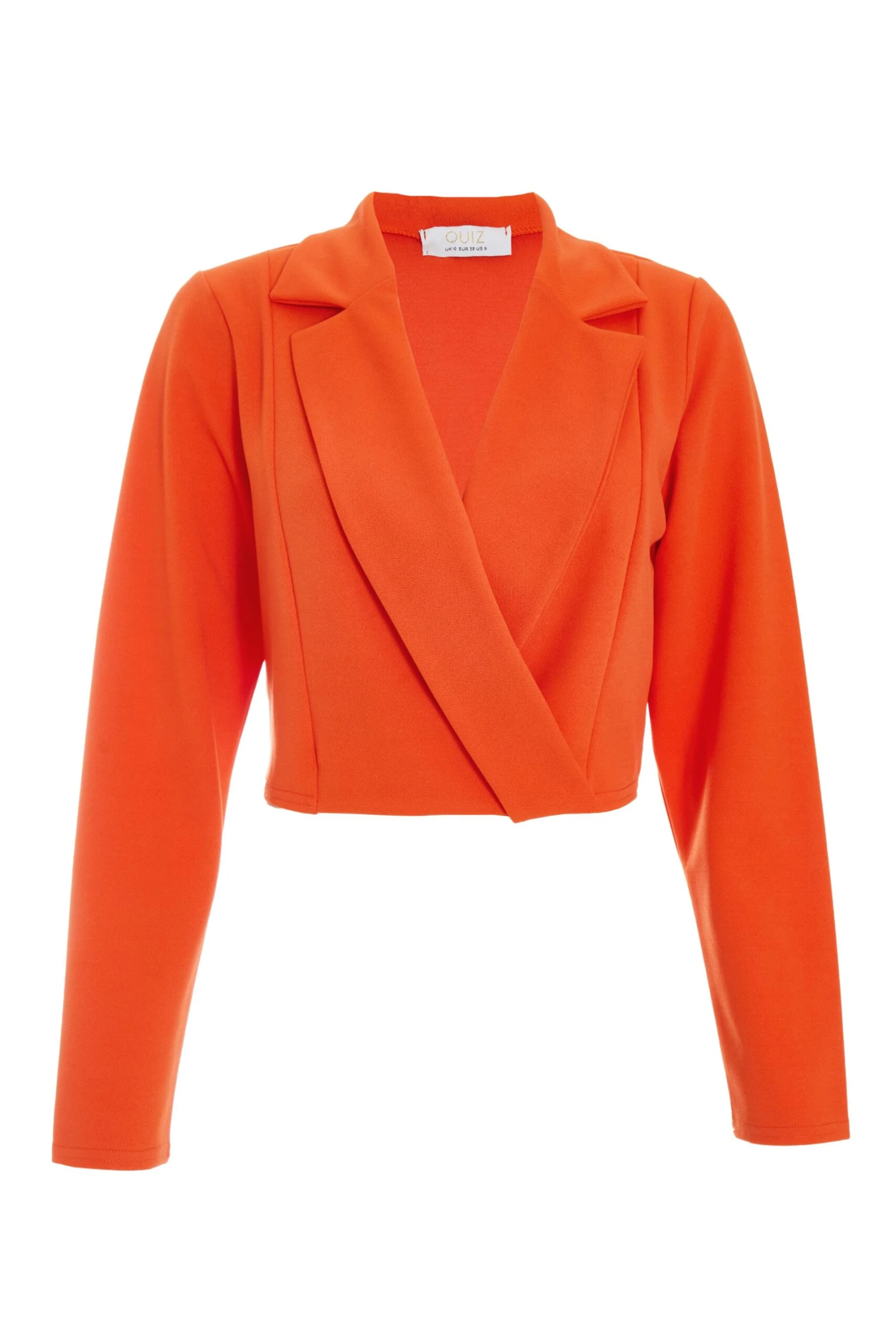 Orange Cropped Tailored Blazer 3 Orange Cropped Tailored Blazer