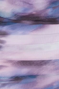 Purple Marble Print Mesh Mini Dress -Claasyoo Shop 00100039609 ZS