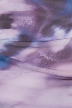 Purple Marble Print Mesh Ruched Mini Skirt -Claasyoo Shop 00100039615 ZS